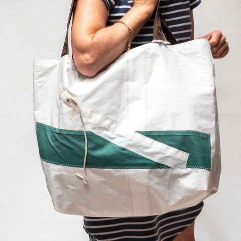 Sail Bag Tote (Green White)