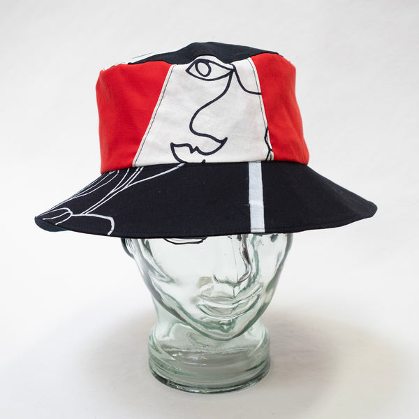 Reversible Bucket Hat - M - Red, Black & White