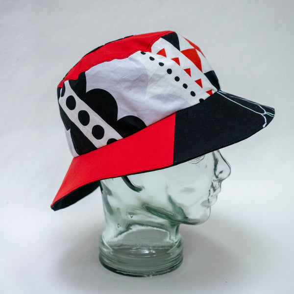 Reversible Bucket Hat - L - Red Flower