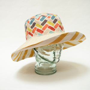 Reversible Sun Hat - M - Limoncello Stripes