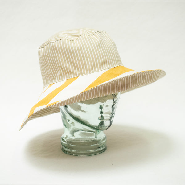 Reversible Sun Hat - M - Limoncello Stripes