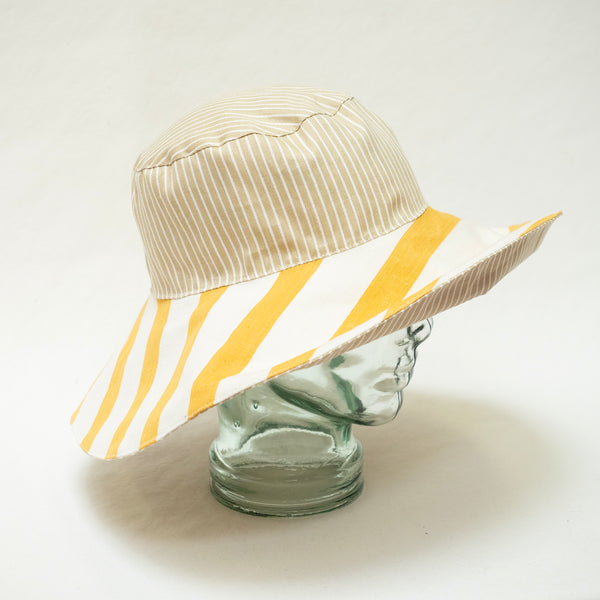 Reversible Sun Hat - M - Limoncello Stripes