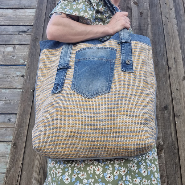 Large tote - Sunshine and stripes