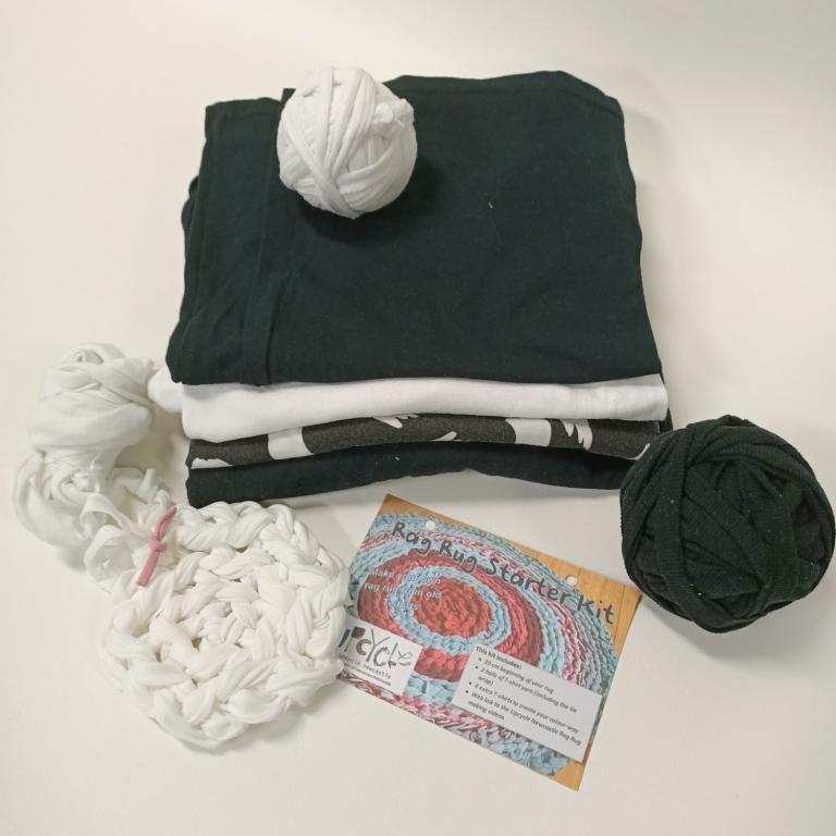 Rag Rug starter kit Black and white Upcycle Newcastle